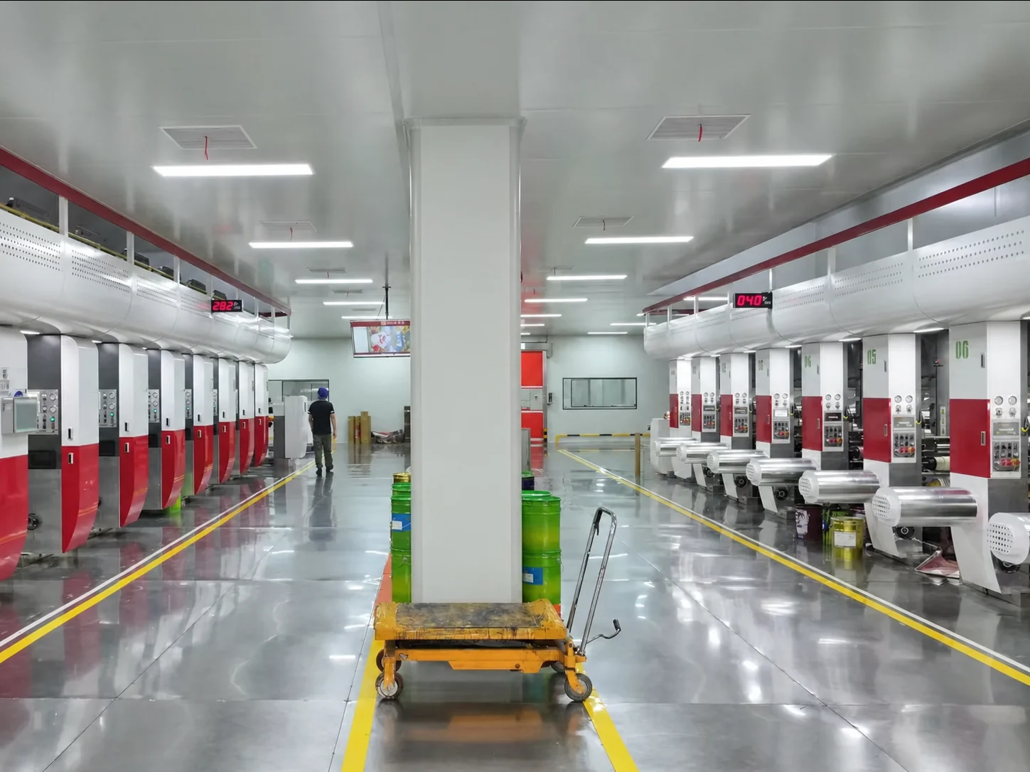 Printing line at a specialist partner production facility